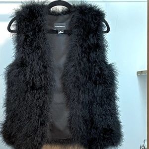 Club Monaco Black Feather Vest, Size Small